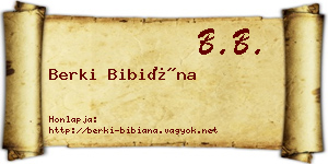 Berki Bibiána névjegykártya